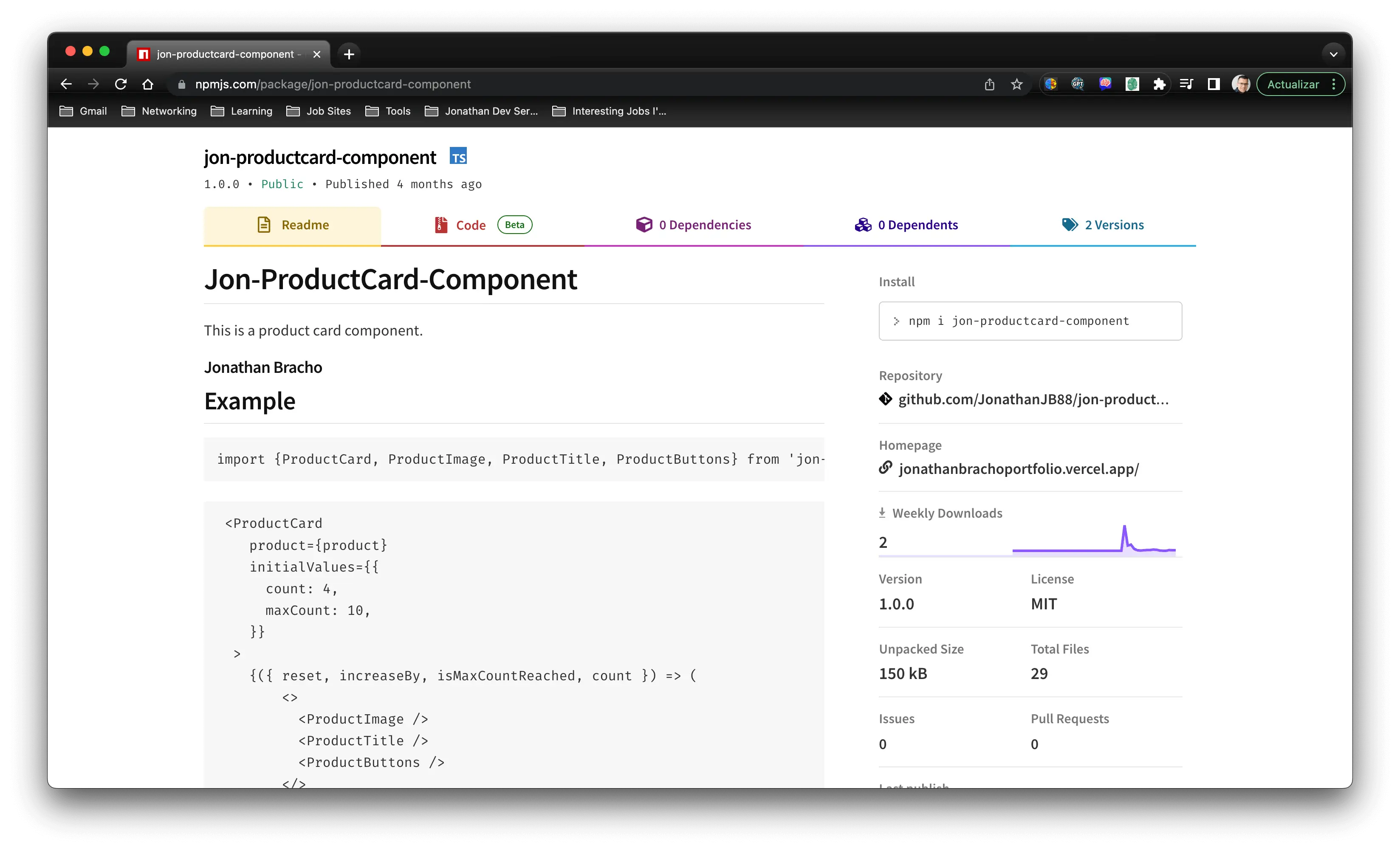 Product Card Component